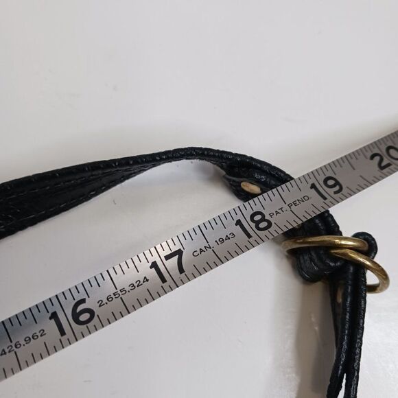 Vintage Women's Crocs Black Leather Hand Tooled Bag - Picture 10 of 15